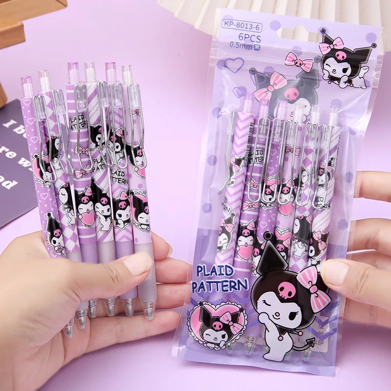 

Cute Cinnamorolls Bag Neutral Pen Kuromis High Appearance Level 6 Set Can Hook Girl Heart 0.5 Signature Black Pen Student Gift