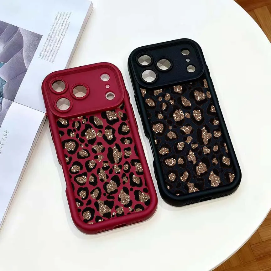 Luxury Glitter Golden Leopard Print Silicone Case