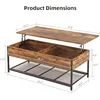 Lift Top Coffee Table -Adjustable Shelf and Hidden Storage,Wood Lift Tabletop Coffee Table for Home Living Room,Office Reception 2