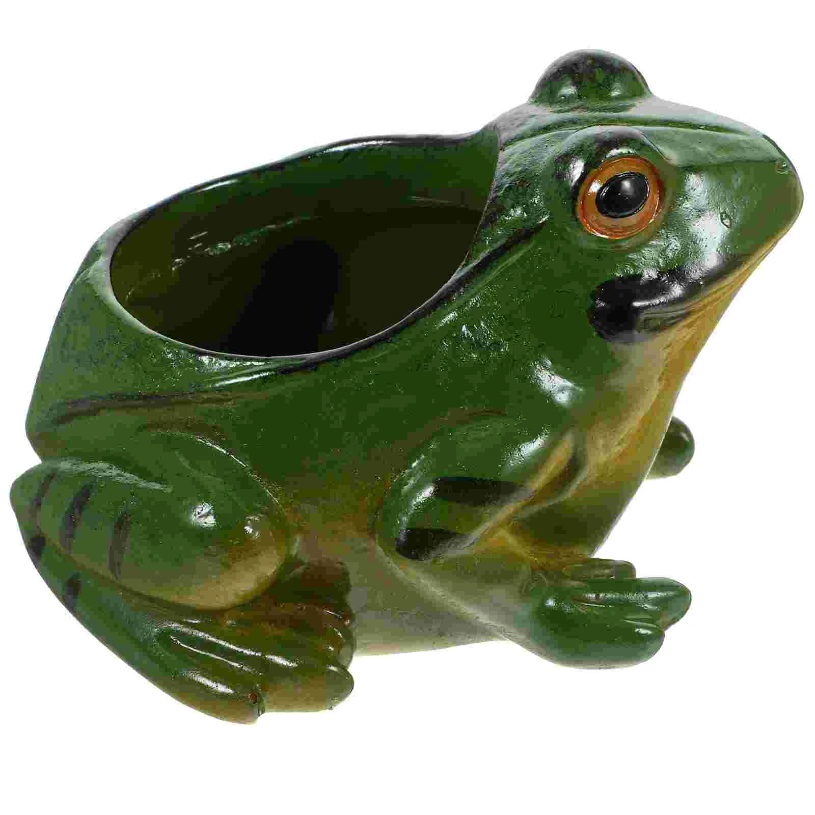 

Shape Flowerpot Ceramic Frogs Figurine Cartoon Planter Pot Garden Basin for Home Office Desk Decoration