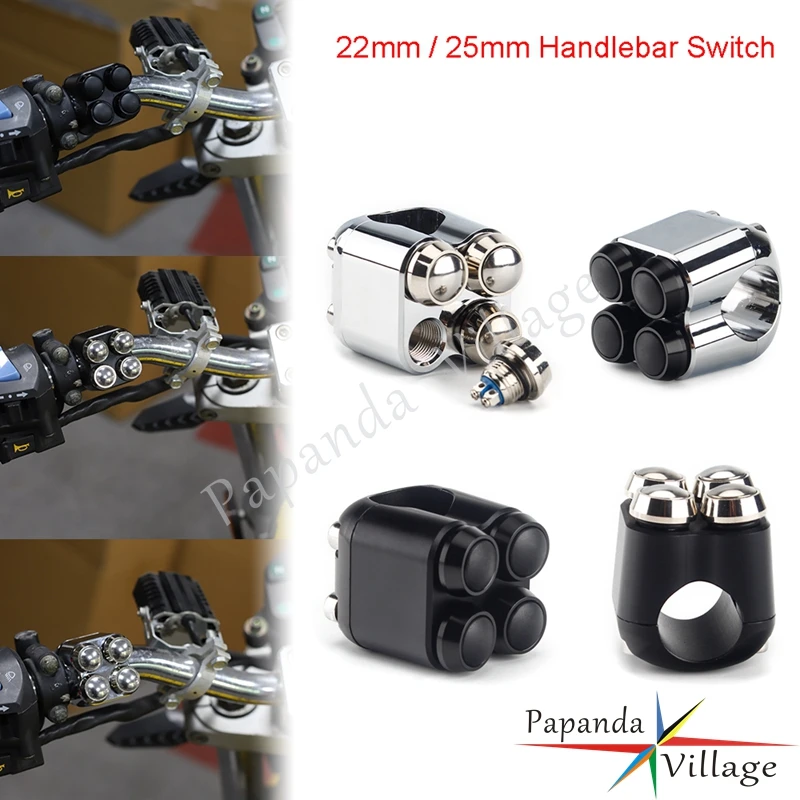 Per 7/8 "1" Bar Motogadget M-Switch Cafe Recer Bobber Personalizzato Xs650 Cb750 Xt250 2/4 Pulsante Controllo Manubrio Interruttore Momentaneo