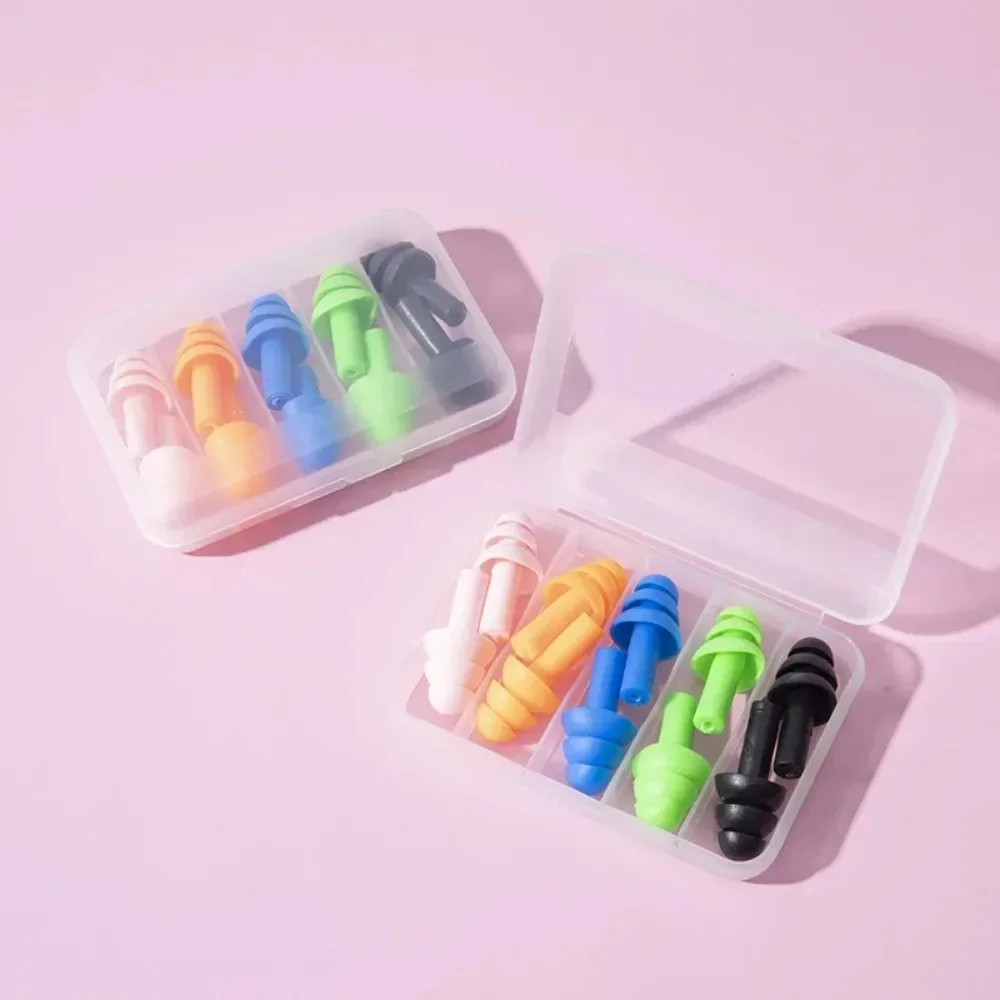 코골이방지 Sleep & Snoring 10PCS Ear Plugs Sound Insulation Waterproof Silicone Ear Protection Earplugs Anti-noise Sleeping Plug 코골이