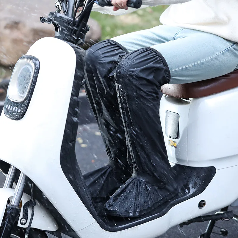 High-Tube Waterproof Outdoor Rain Shoe Covers For Adult Students and Rider Rainproof Non-Slip Wear-Resistant Long-Tube Foot Covers