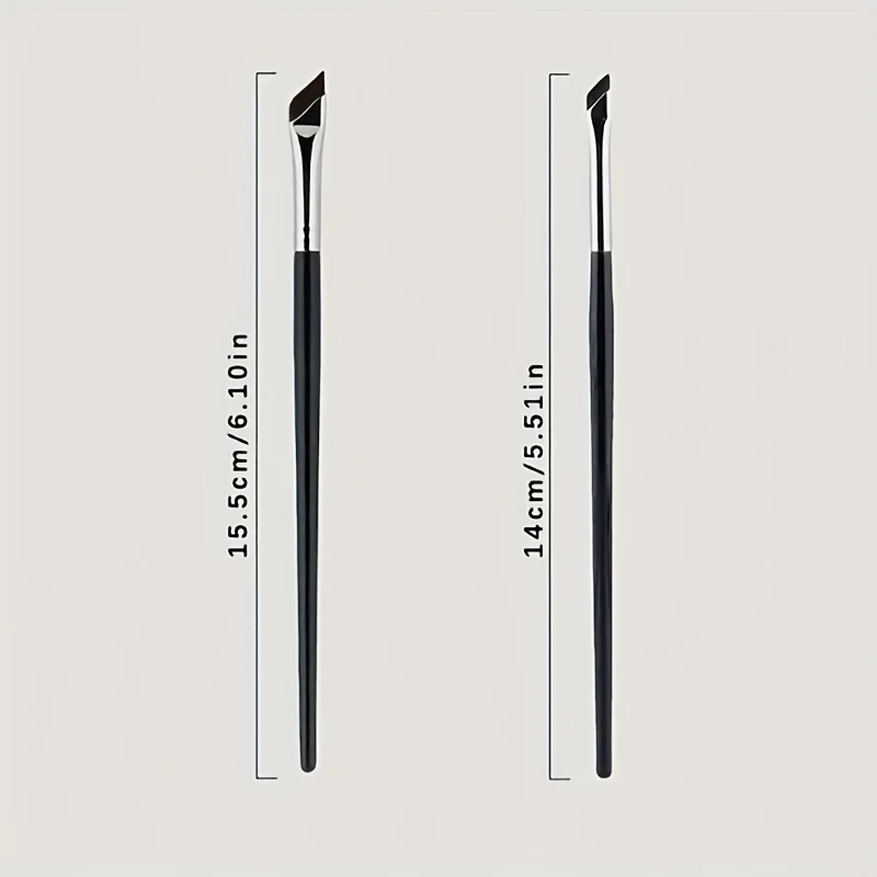 2pcs ultra-thin diagonal eyeliner brush set - fine diagonal eyeliner eyebrow brush, sickle ultra-thin diagonal flat angle, 4