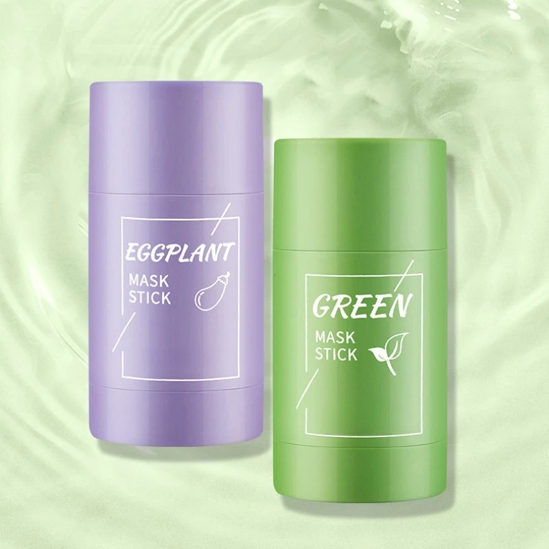 40g Cleansing Green Tea Bar Mask Cleansing Mud Bar Mask Oil Control Anti Acne Eggplant Skin Care Whitening Shrinkage Pore Acne