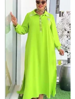 Abiti da festa africani taglie forti per donna 2025 Abito da sera in chiffon di nuova moda estiva Elegante abito lungo musulmano turco 1