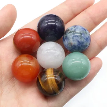 7-Piece Chakra Gemstone Bead Set 12 mm, Amethyst Tiger Eye