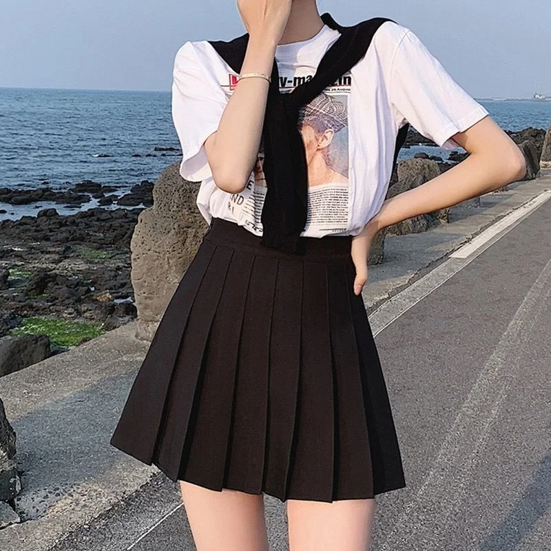 

Kawaii Pleated Skirt Women Japanese Y2k Korean Fashion 2023 Summer Mini Vintage Tennis Golf School Lolita Harajuku Streetwear