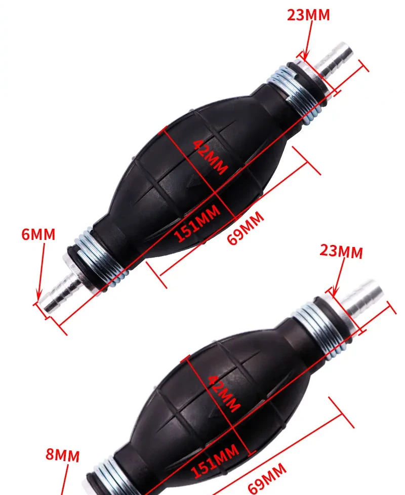 Hand Kraftstoffpumpe Linie Gummi Aluminium Hand Primer Birne Diesel Öl Transfer Benzin für Auto Boot Marine Außenbordmotor 6mm/8mm/10mm/12mm – Detail 4