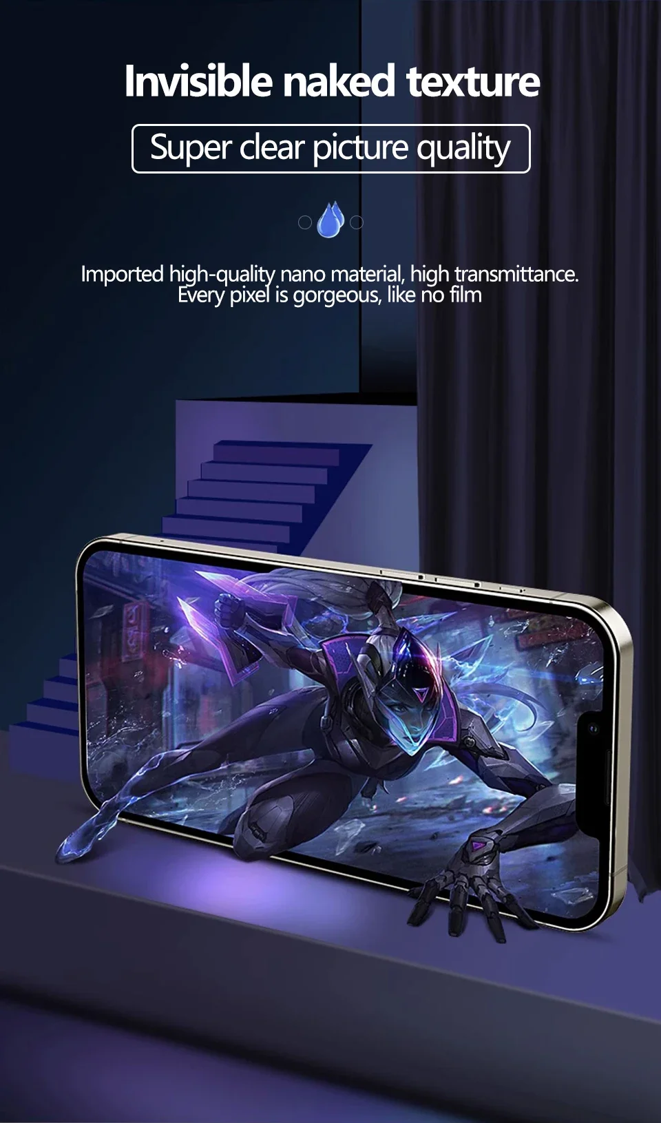 5 Stück Hydrogel-Folie für iPhone 17 16 15 14 13 12 11 Pro Max Plus 12 13 Mini 8 7 Plus SE XR X XS XSM Vollständiger Displayschutz – Detail 13