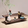 Paulownia Purple Sand Pot Storage Shelves Solid Wood Chinese Desktop Ornament Dish Rack for Tea Set Cup Holder 2