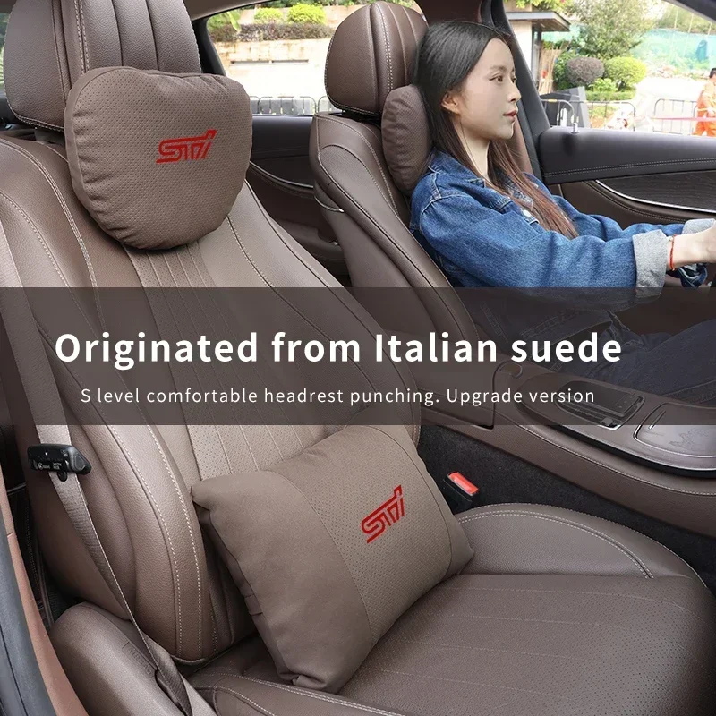 

For Subaru STI OUTBACK WRV BRZ XV Impreza Forester Legacy Ascent Car Headrest Neck Support Seat Lumbar cushion Soft Neck Pillow