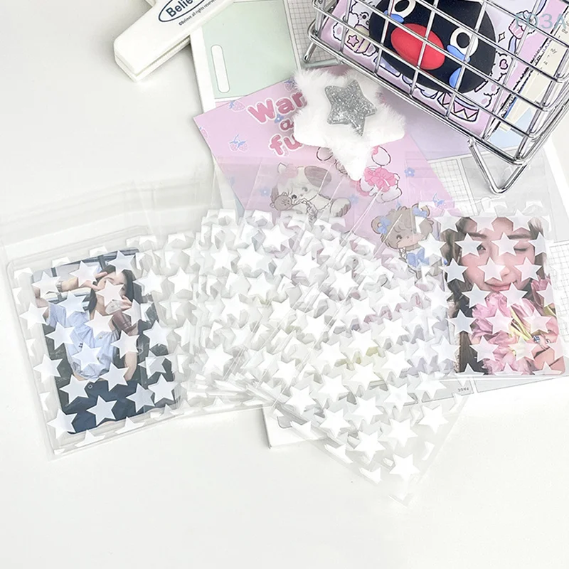 50 pz/pacco trasparente stella autoadesiva Opp Bag Kpop Idol Photo Cards custodia protettiva custodia per carte fotografiche