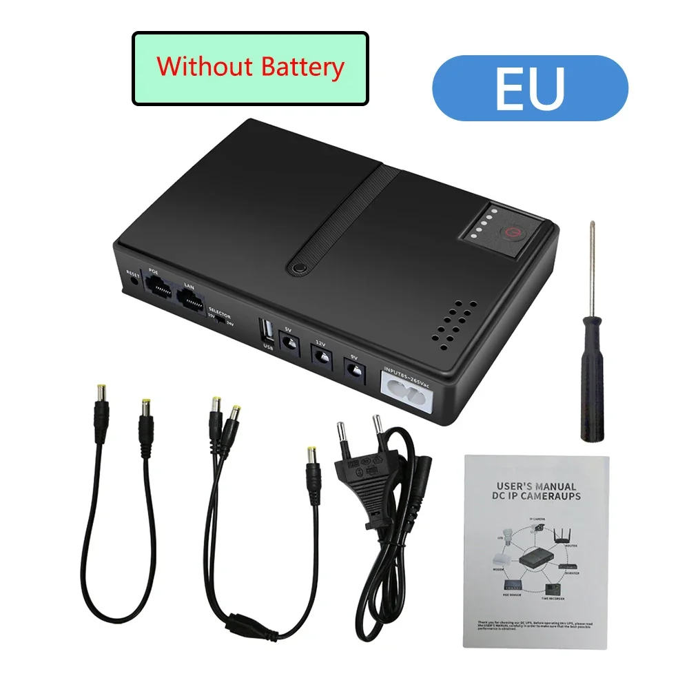 Compact 10400mAh Mini UPS Battery Backup AC85-265V Input DC5V/9V/12V Output Router CCTV Camera EU Plug Power Supply uninterruptible power supply portable ups mini ups