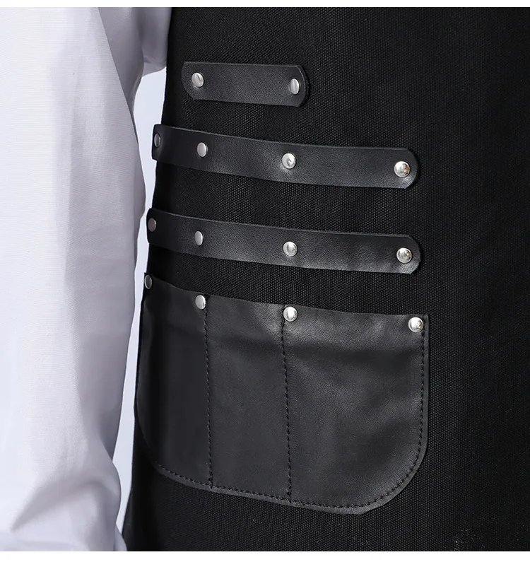 Wasserdichte, anpassbare Kochschürze mit Taschen zum Backen in der Küche, für Erwachsene, Herren, Restaurant, Kellner, Friseursalon, Manikürist, Nagelkunst – Detail 1