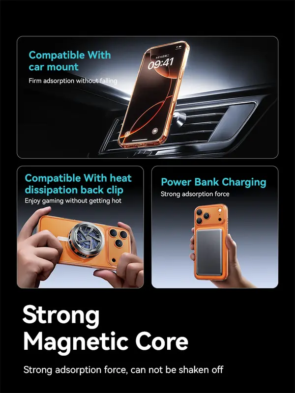 Joyroom Magnetic Case For iPhone 17 16 Pro Max Case Anti Yellow Transparent Cover For iPhone 17 Pro Wireless Charger Thin Cover - Image 5