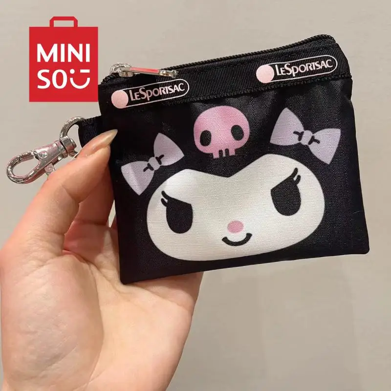 

Kuromi Coin Purse Kawaii Sanrio Cute Anime Toys Hook Mini Keys Lipstick Driver License Card Identification Card Bag Funny Gifts