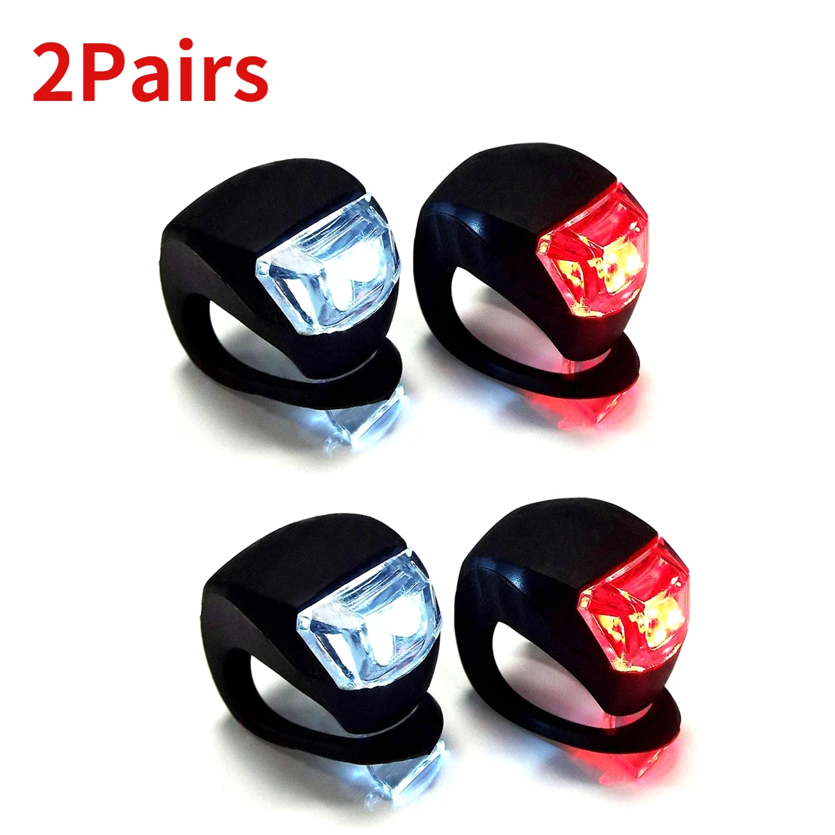 6 Luci Per Bicicletta Impermeabili - Anteriore E Posteriore Con 3 Modalità, Batterie Incluse - Foto 4