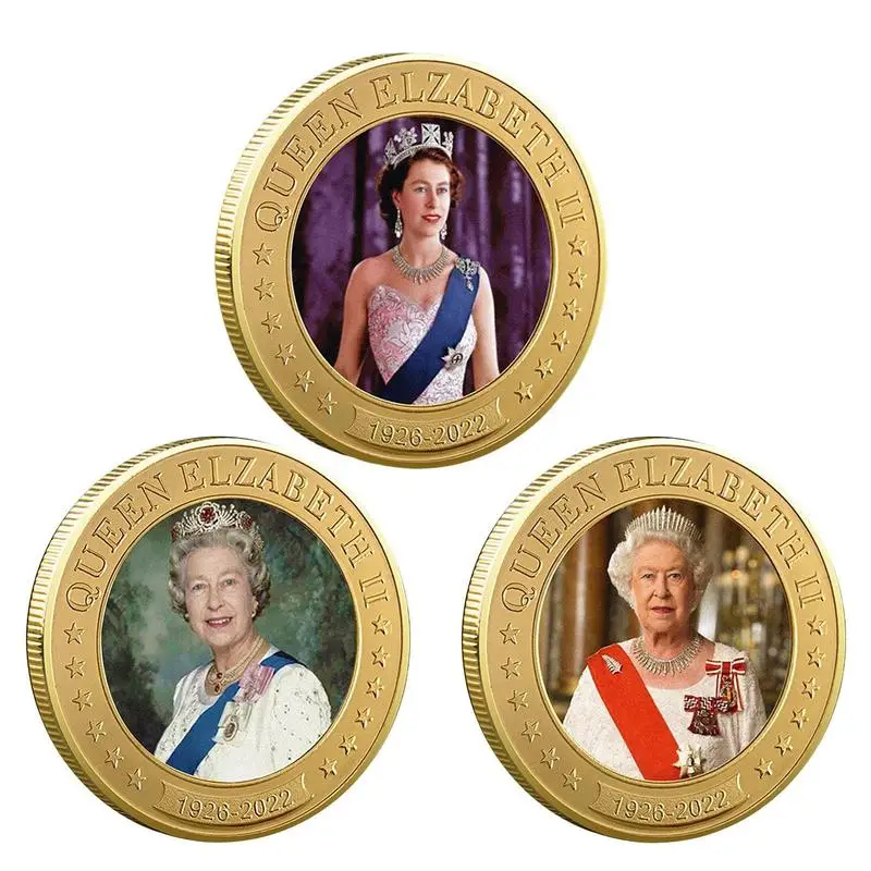 

Queen Elizabeth Commemorative Coin Queen Elizabeth II of England Color Collectible Souvenir Coins 2022 Coin In Memory of Her