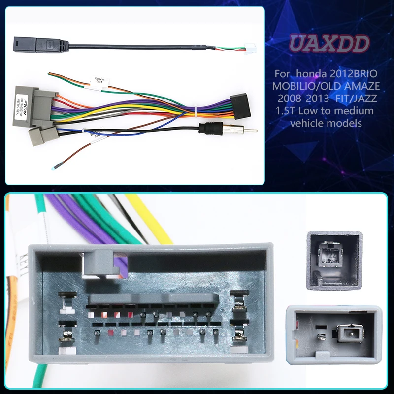 Adattatore Per Cavi Radio Stereo Per Auto Per Honda 2012 Brio Mobilio/Old Amaze Spina Maschio A 16 Pin Per Cablaggio Connettore Femmina