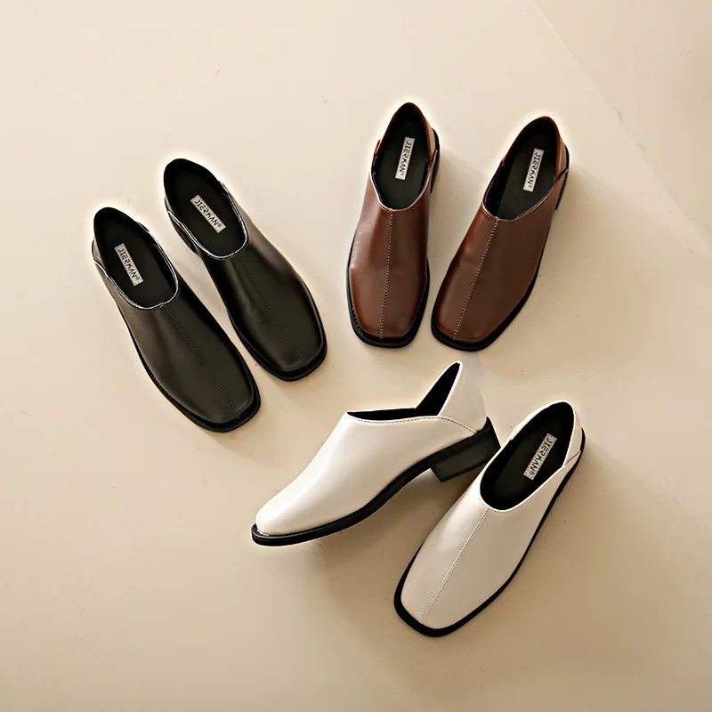 

Повседневная женская обувь, оксфорды, женская обувь с квадратным носком, модная летняя новая кожаная обувь, платье на плоской подошве, со шнуровкой, искусственная кожа, прорезиненная обувь для отдыха, 2024