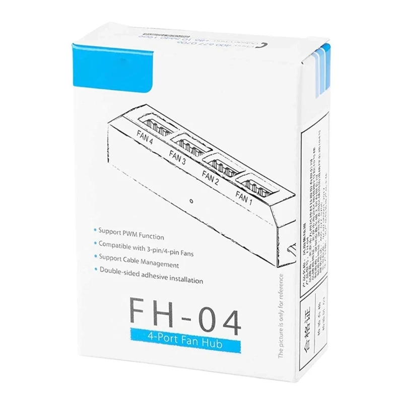 케이스 팬용 PC FH-04 4 포트 PWM 팬 4핀 3핀 속도 컨트롤러 허브 분배기 지원 마더보드 동기화