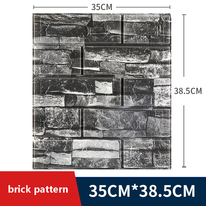 1-40pcs 38.5X35cm Retro Solid Color Brick Pattern Self-adhesive 3D Foam Wallpaper Waterproof Wall Stickers DIY Home Decoration