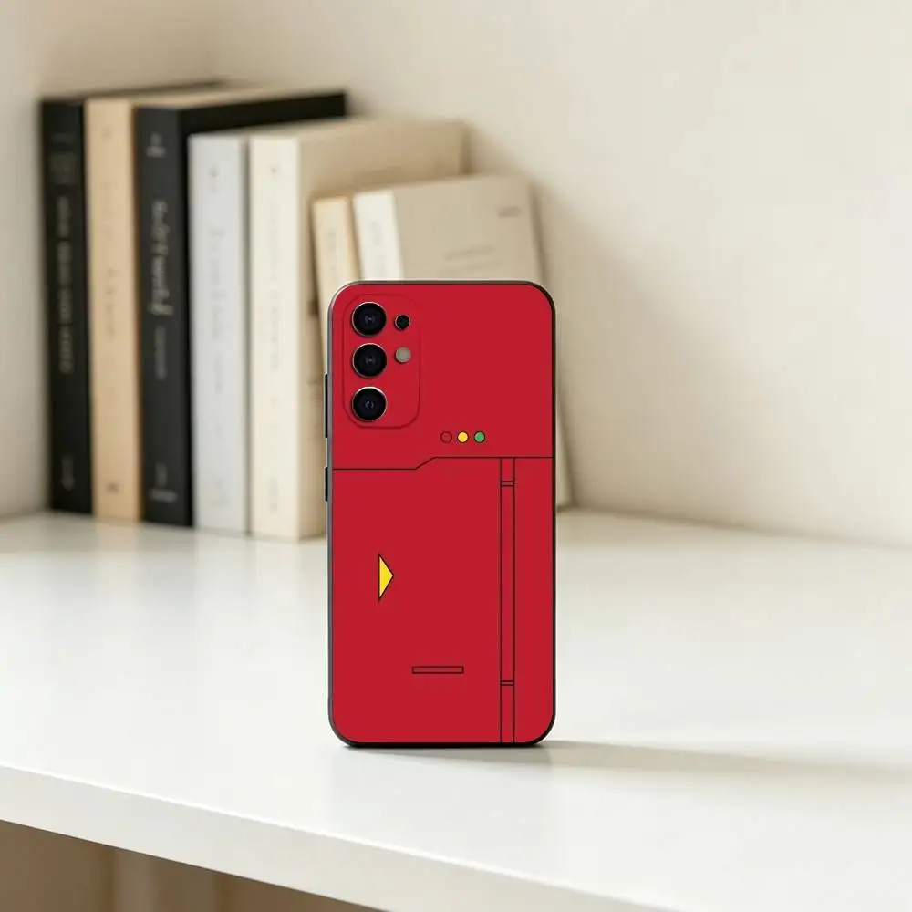 Enhanced Pokedex-Inspired Silicone Phone Case - Soft, Durable Black Cover