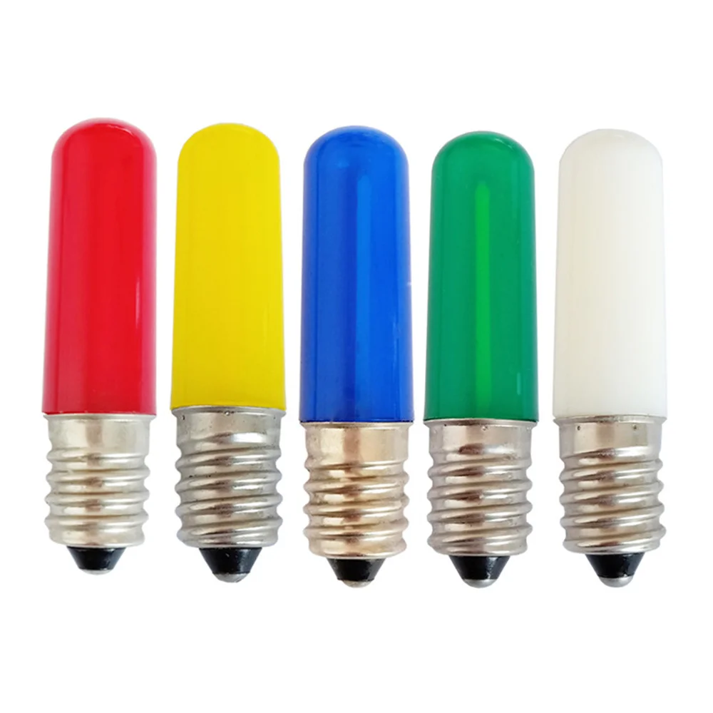 T15 1.5W Led Bulbs E14 Tubular Led Filament Bulbs Vintage Lamp Bulb with Colorful Sheel 220V Refrigerator Using Mini Night Lamps