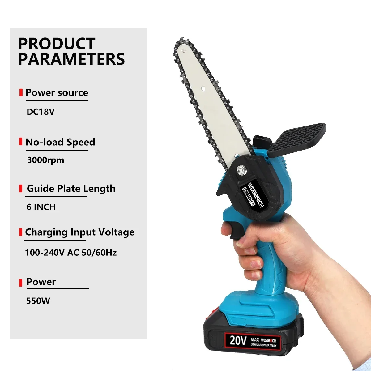 2PCS CordlessPruning Shears 6 Inch Electric Chainsaw Pruners Cutting Pruning Branch Set Garden Tools with 2 Lithium battery 4