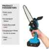 2PCS CordlessPruning Shears 6 Inch Electric Chainsaw Pruners Cutting Pruning Branch Set Garden Tools with 2 Lithium battery 4