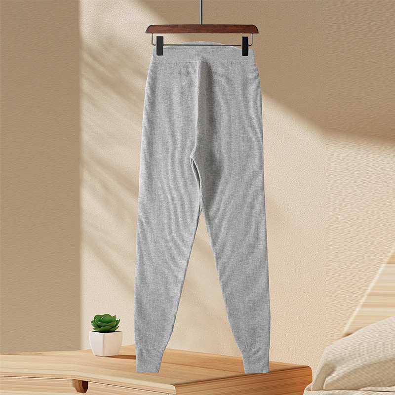 Men's Pull Wool Underwear Pants High Waisted Elastic Thermal