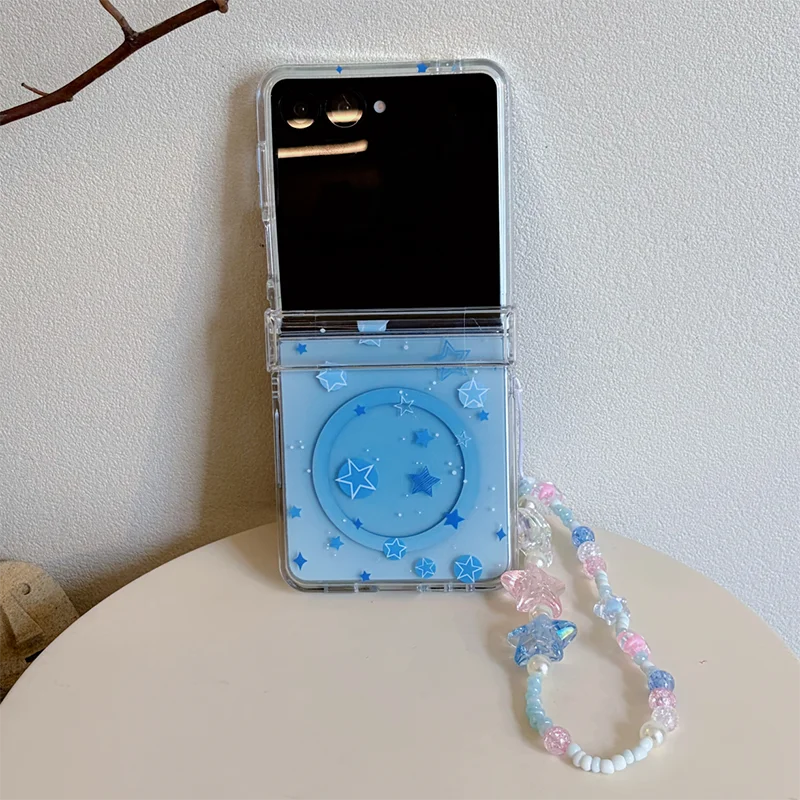 Korean Cute Star Magnetic Phone Case with Magsafe Stand and Hinge Holder