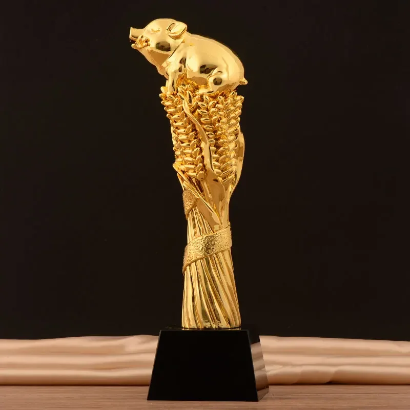 Customized Fishing Resin Trophy Award, Gold Cup, Crystal Base, Champion Sports Souvenir, Educational Props, Competition Toy, 1Pc