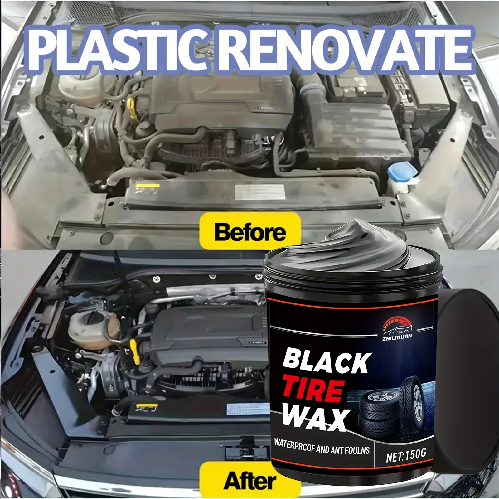 150g Nano Car Interior Revival Wax - Anti-Static & BioGuard Formula for Matte Finish & 12-Month Defense 4