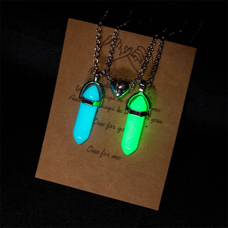 2PCS Magnetic Couple Matching Necklace 100 Languages I Love You Projection Sun Moon Heart Shape Magnet Paired Pendant Lover Gift_voghion.com