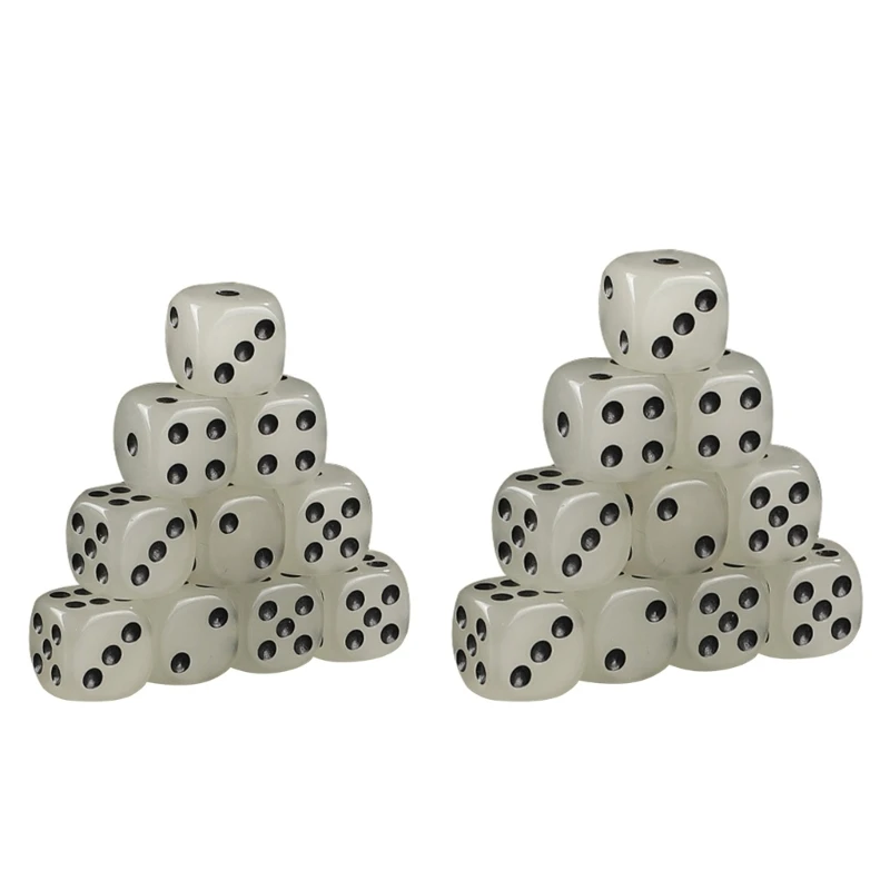 

D6 6Sided Glow in The Dark Dices Die for DND-MTG-RPG,Tenzi-Farkle,Yahtzee-Bunco