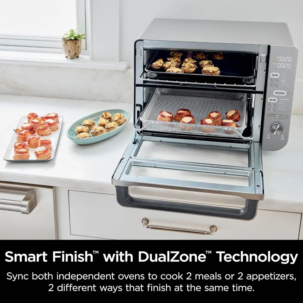 Countertop Oven Double Stack XL & Air Fryer with Pro Cook System, 12-in-1, FlavorSeal, SMART FINISH with DualZone Technology
