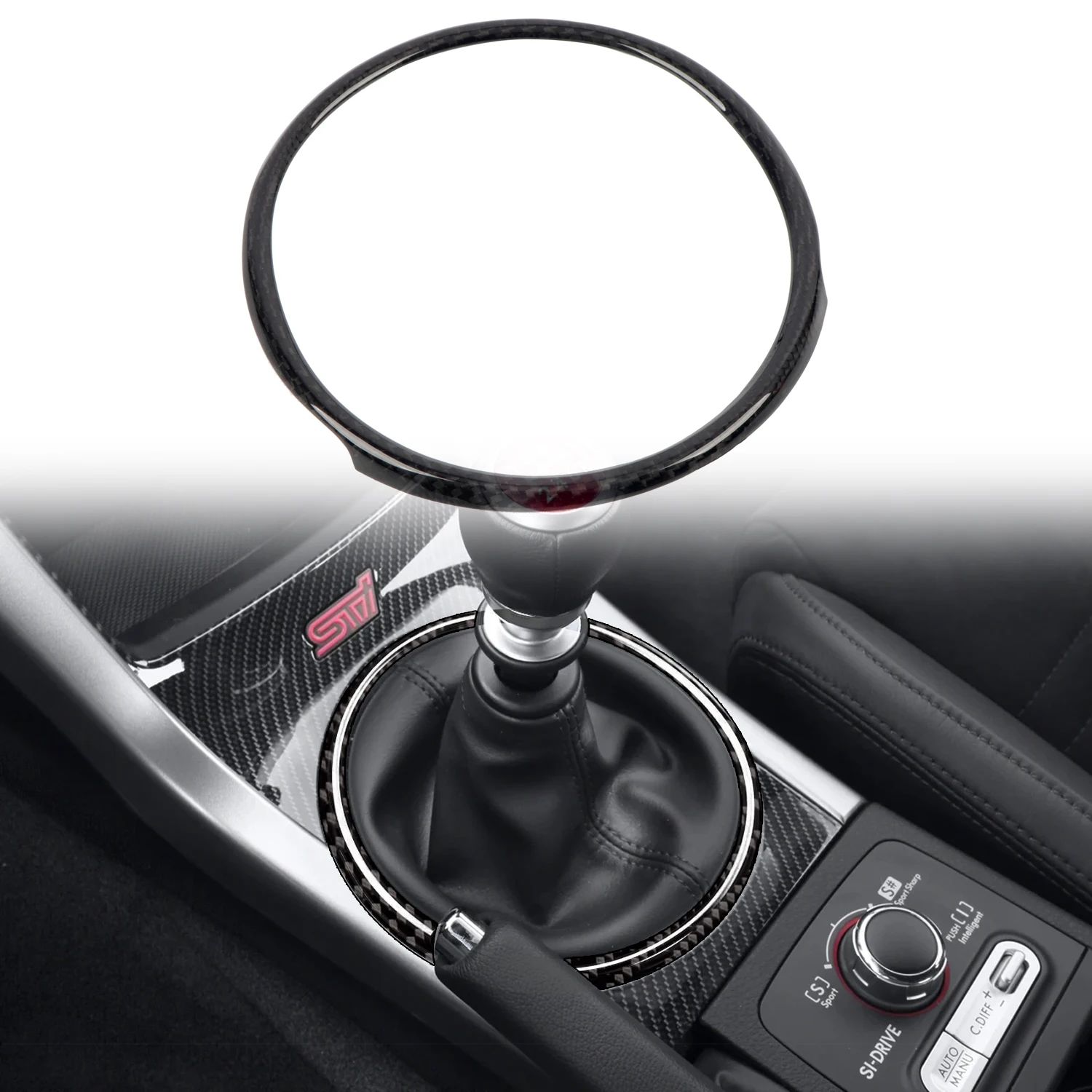 

for Subaru WRX STI 2015-2020 Center Console Circle Overlay Carbon Fiber 1pcs, only for STI