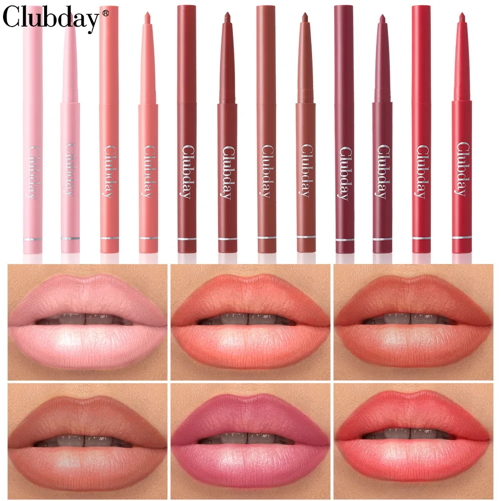 6 Nude Matte Matte Lipstick Pencil Set Waterproof Sweatproof Non-Stick Cup Non-Fade Swivel Hook Lip Pencil 2