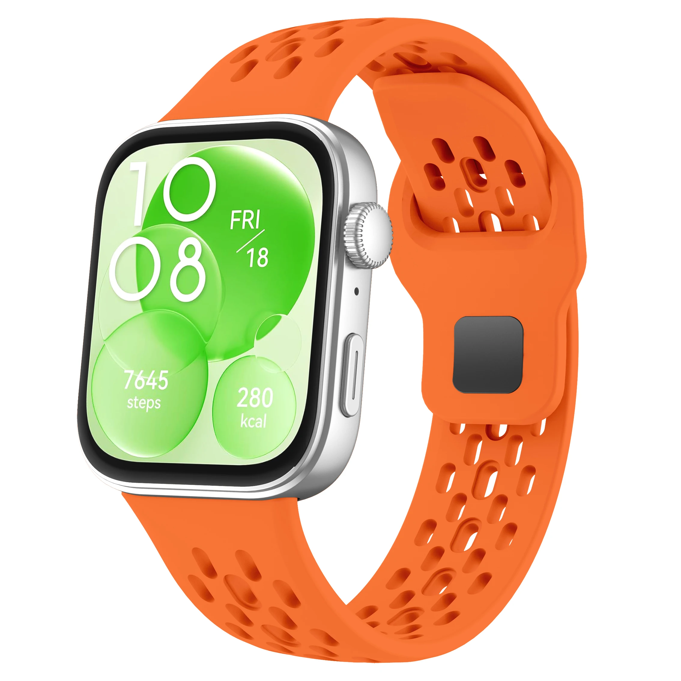 Breathable Mesh Silicone Watch Strap with Reserve Buckle