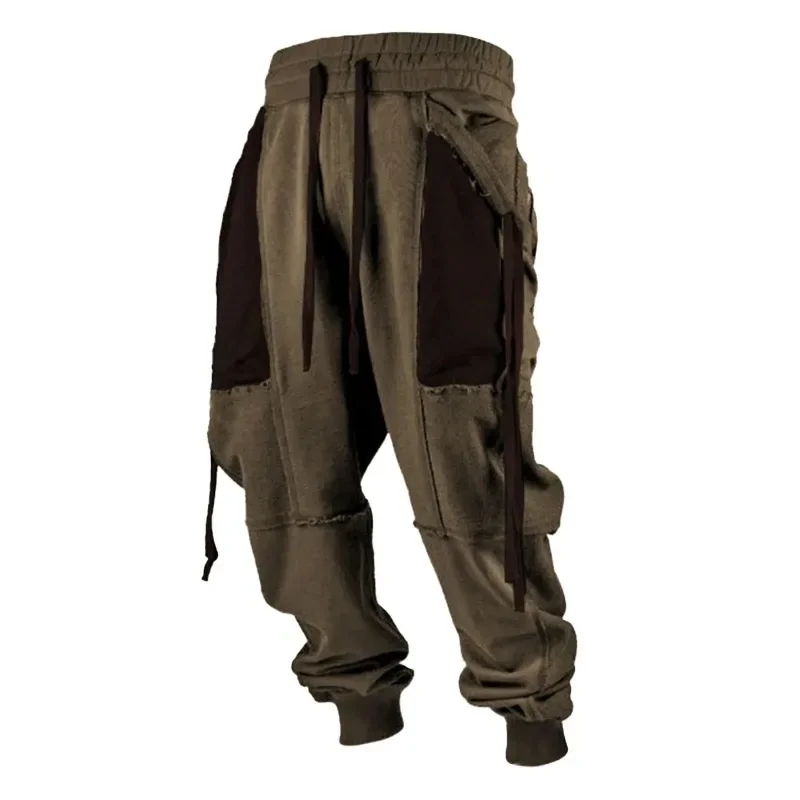 Men's Outdoor Hip-hop Y2k Pants Casual Chic Sweatpants Fashion Sports Autumn Winter Printing Jogging Ventilate Lace-up Trousers