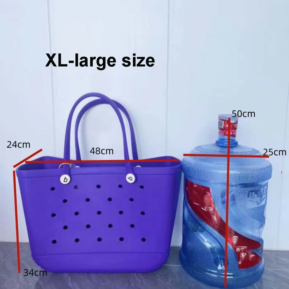 PoVwlty Borsa da spiaggia in gomma XL per uomini e donne, borsa da viaggio di grande capacità per spiaggia, barca, piscina, Marrone e cachi, Tempo libero