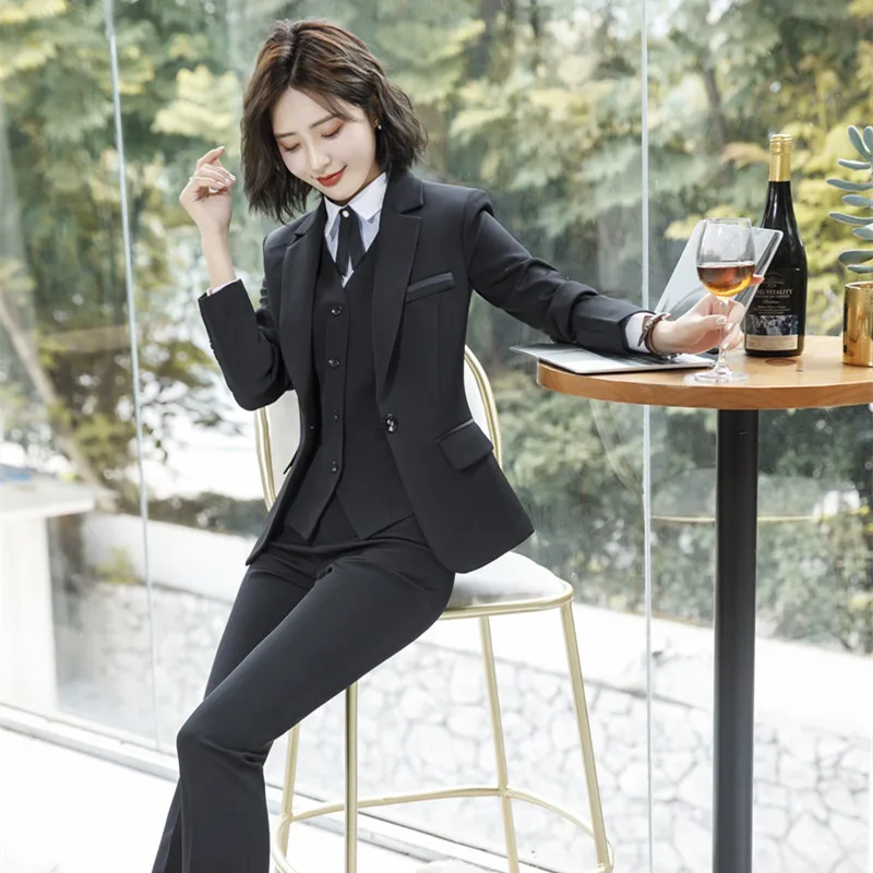 

Women Business 2 Piece Pants Spring Autumn Blazer Set Black Pant Suits Office Lady Work Formal Jacket Suit Female Oversize 5XL