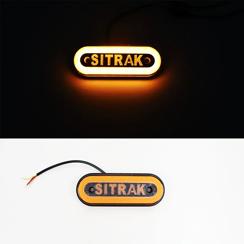 thumbnail image 1 of Luz lateral de modificación de camión 24 V, luz amarilla pequeña con logotipo, luz de faldón lateral, luz indicadora de ancho, luz LED Eucar, 1 of 5