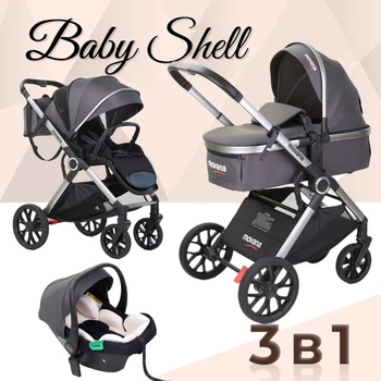 High-view Multifunctional Sleeping Basket Baby Stroller Can Sit or Lie Down Children's Stroller with Spine Protection 1