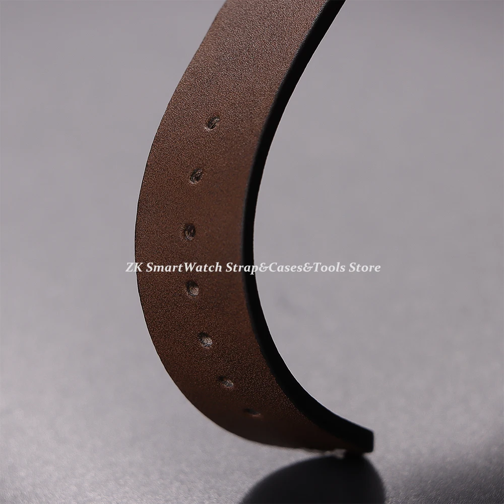 Elegant Calfskin Leather Watchband with Quick Release Stitching - Genuine Leather Strap Accessory