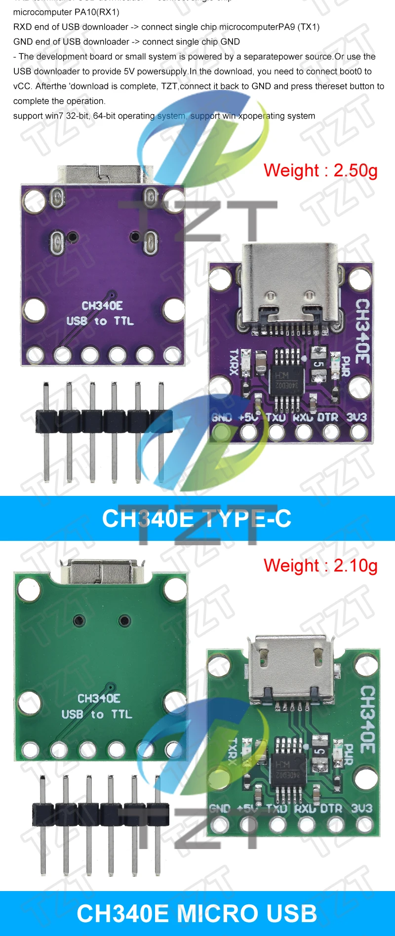TZT 1/3PCS CH340N SOP8 USB zu TTL Modul Pro Mini Downloader Ersetzt CH340G CH340E CH340C CH9340 für Arduino ESP32 – Detail 6