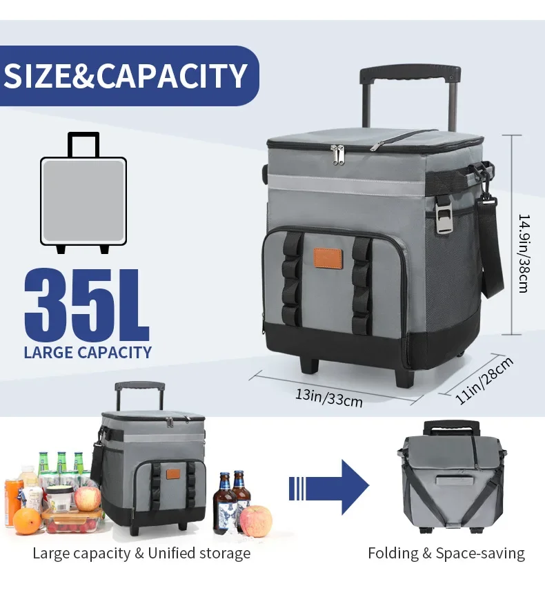 35L Leakproof Wheeled Cooler Bag 1
