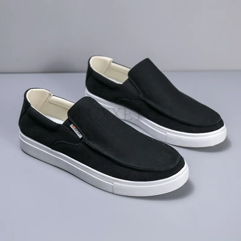 

Men Canvas Shoe Casual Sneaker for MenLight Slip-on Vulcanized Comfortable Male Flats Loafers New Black Trainers Zapatos Hombre